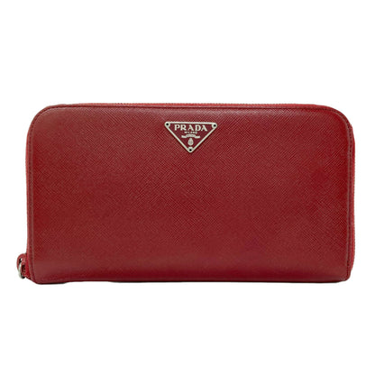 PRADA M506A Triangle Long wallet (with coin pocket) Safiano Ladies [Used]