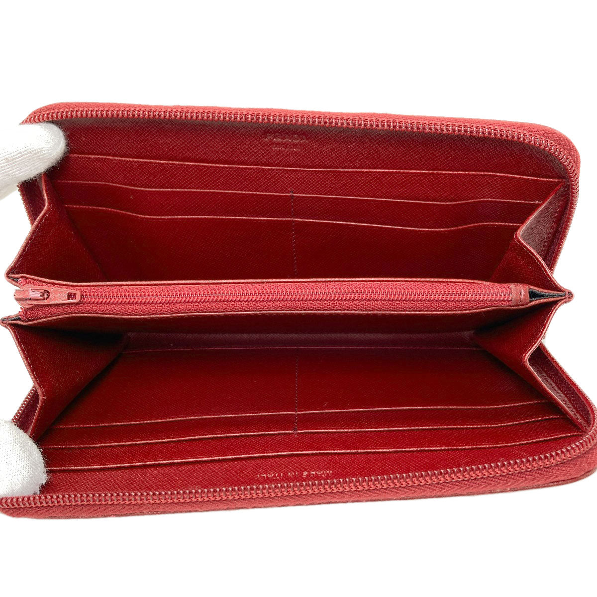 PRADA M506A Triangle Long wallet (with coin pocket) Safiano Ladies [Used]