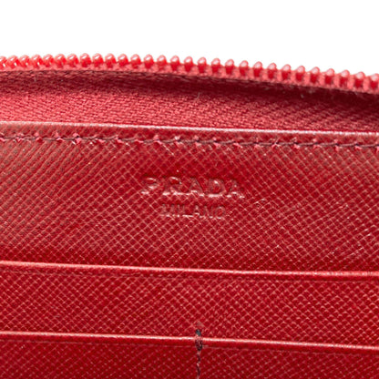 PRADA M506A Triangle Long wallet (with coin pocket) Safiano Ladies [Used]