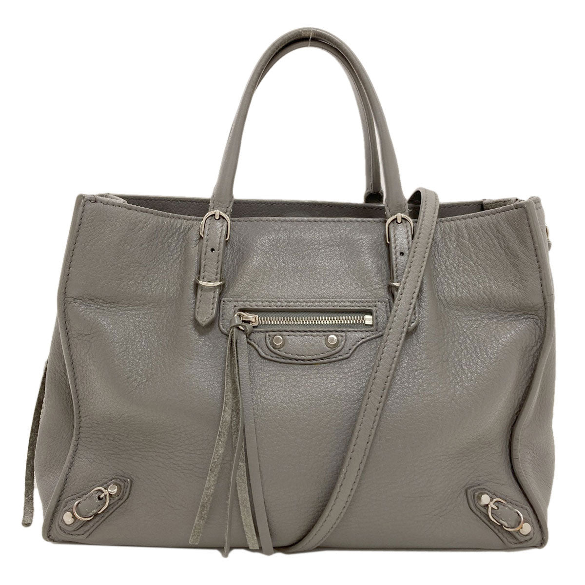 BALENCIAGA 370926 Paper 2WAY Handbag Leather Ladies [Used]