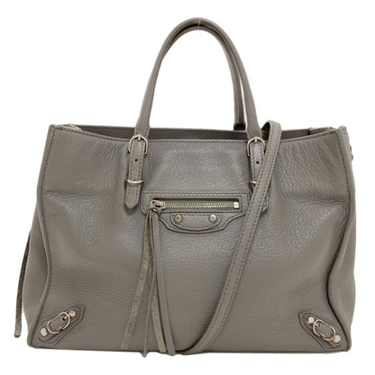 BALENCIAGA 370926 Paper 2WAY Handbag Leather Ladies [Used]