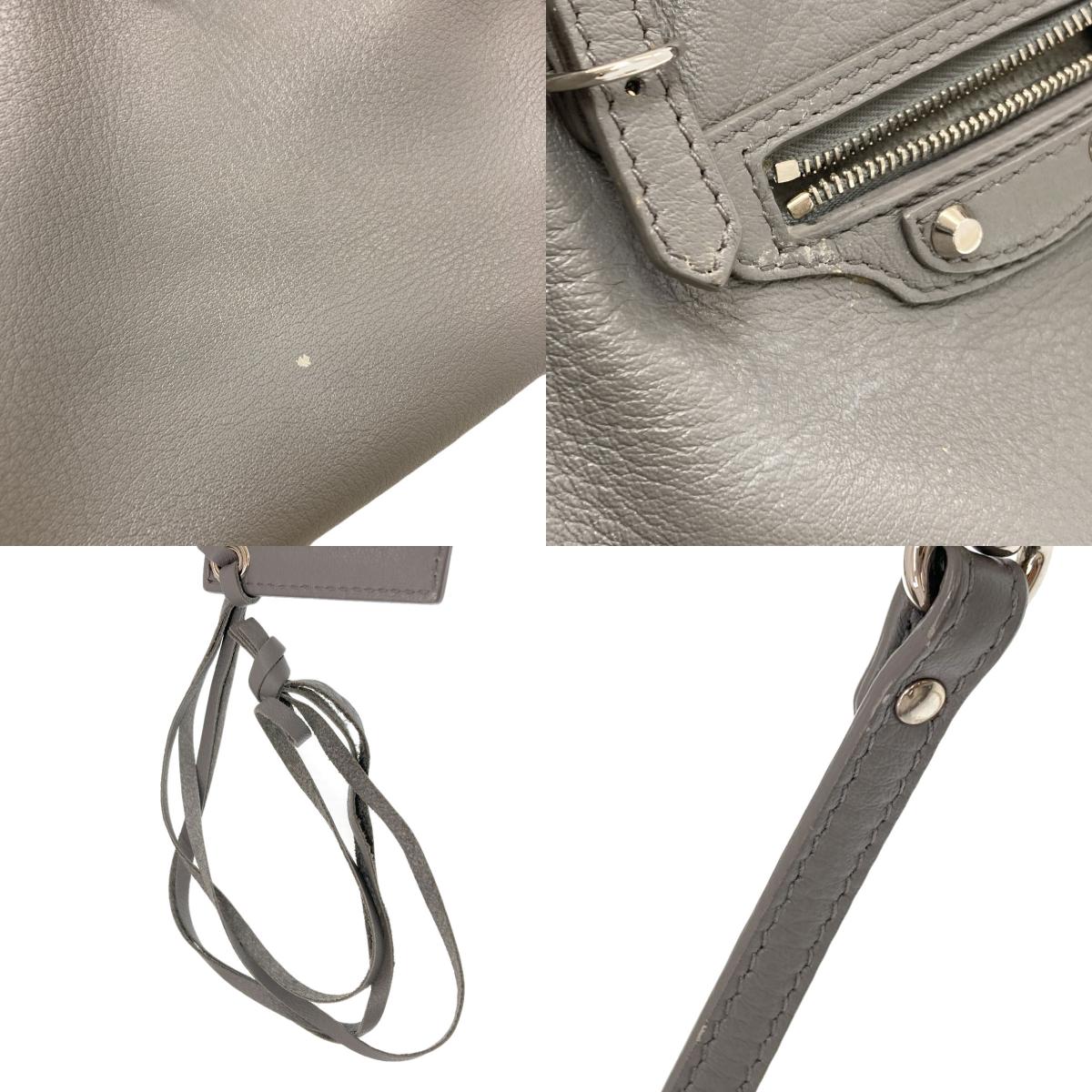 BALENCIAGA 370926 Paper 2WAY Handbag Leather Ladies [Used]