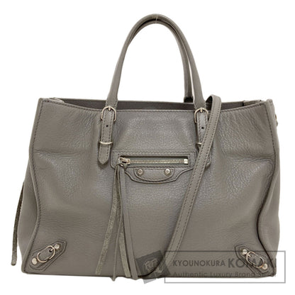 BALENCIAGA 370926 Paper 2WAY Handbag Leather Ladies [Used]