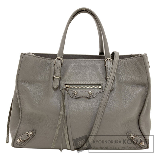 BALENCIAGA 370926 Paper 2WAY Handbag Leather Ladies [Used]