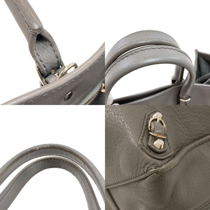 BALENCIAGA 370926 Paper 2WAY Handbag Leather Ladies [Used]