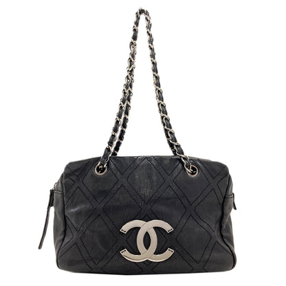 CHANEL Diamond Stitch SilverHardware Tote Bag Calf Ladies [Used]