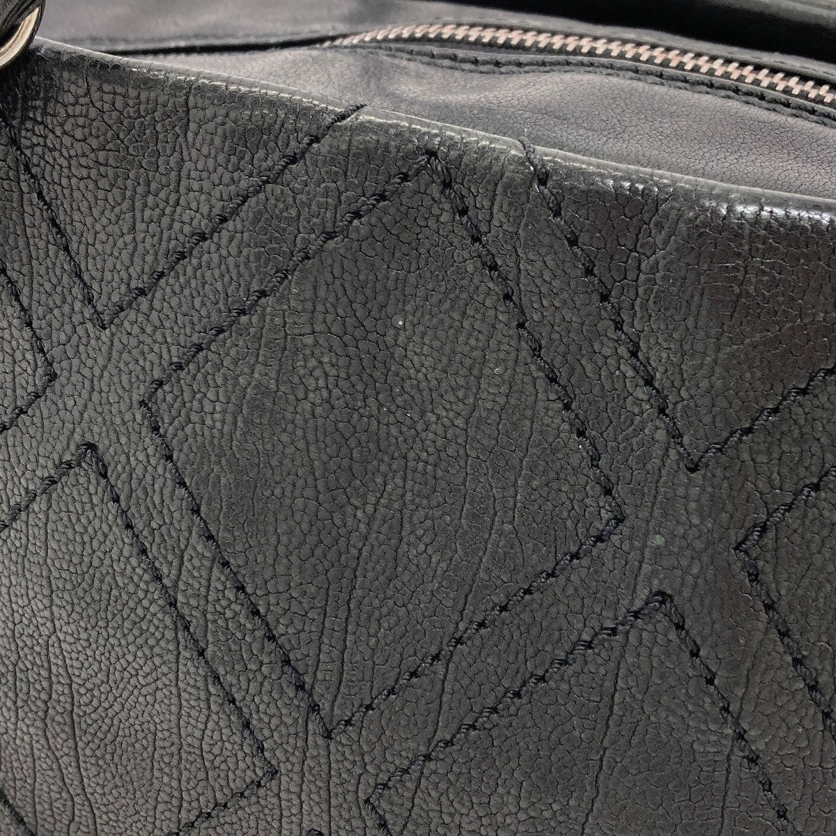 CHANEL Diamond Stitch SilverHardware Tote Bag Calf Ladies [Used]