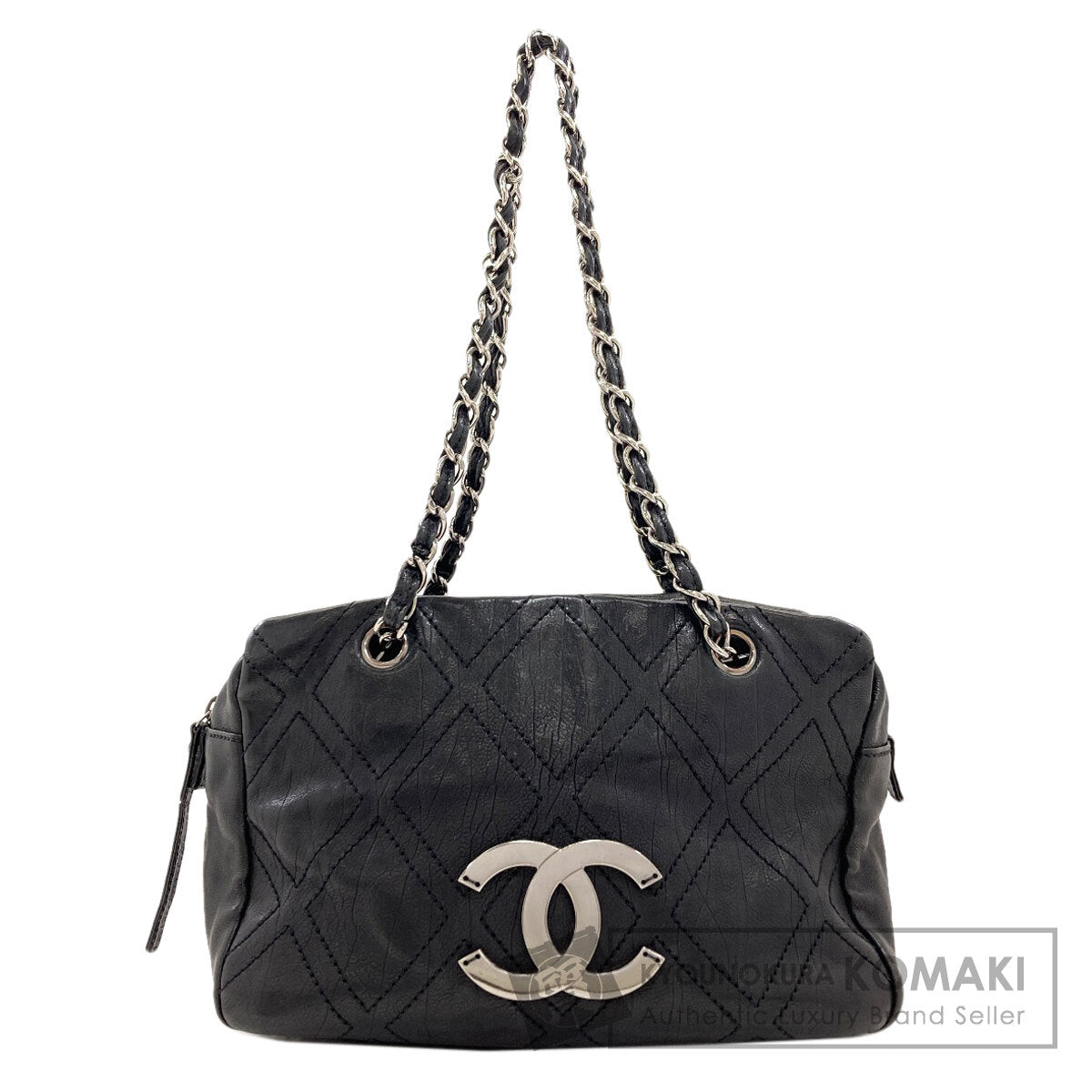 CHANEL Diamond Stitch SilverHardware Tote Bag Calf Ladies [Used]