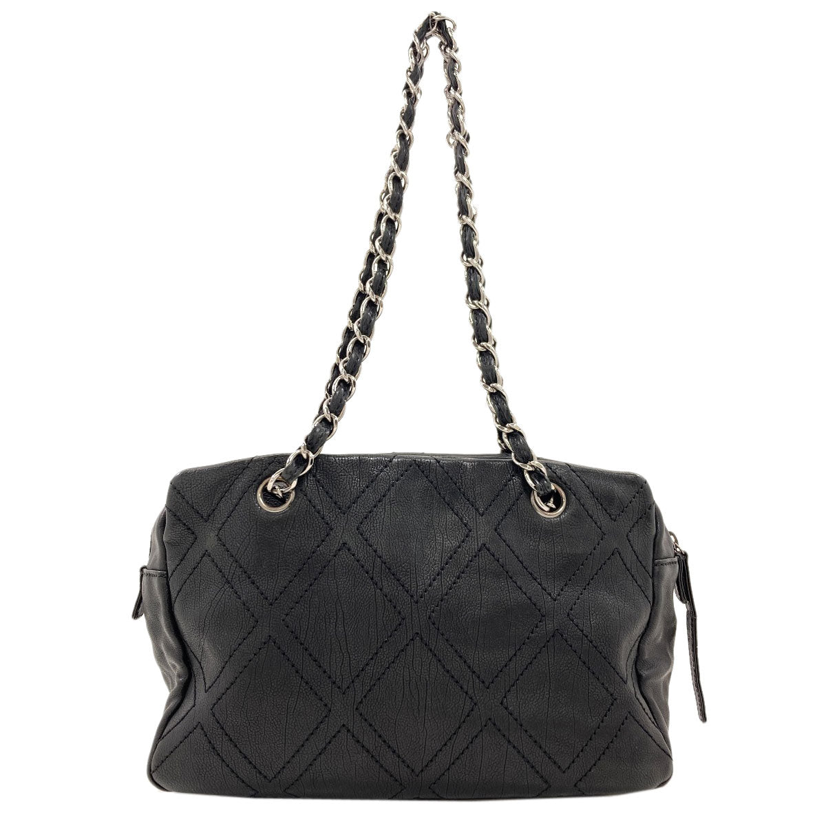 CHANEL Diamond Stitch SilverHardware Tote Bag Calf Ladies [Used]