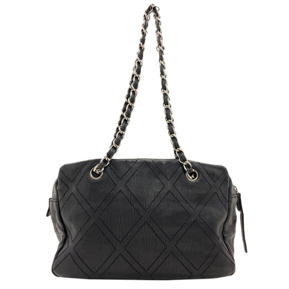 CHANEL Diamond Stitch SilverHardware Tote Bag Calf Ladies [Used]
