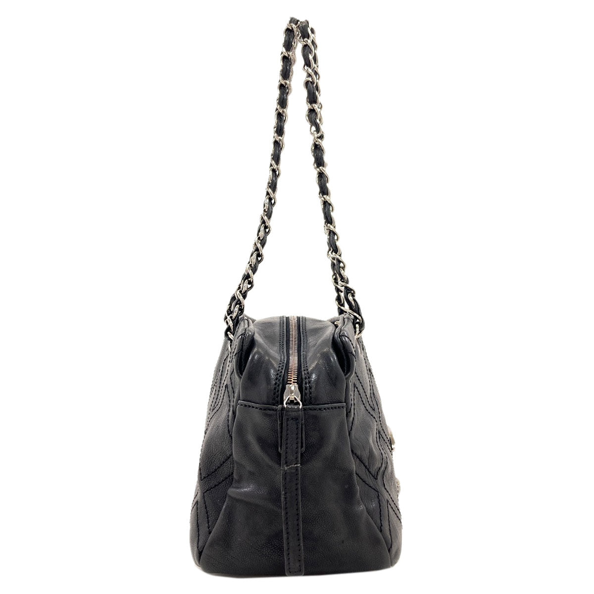 CHANEL Diamond Stitch SilverHardware Tote Bag Calf Ladies [Used]
