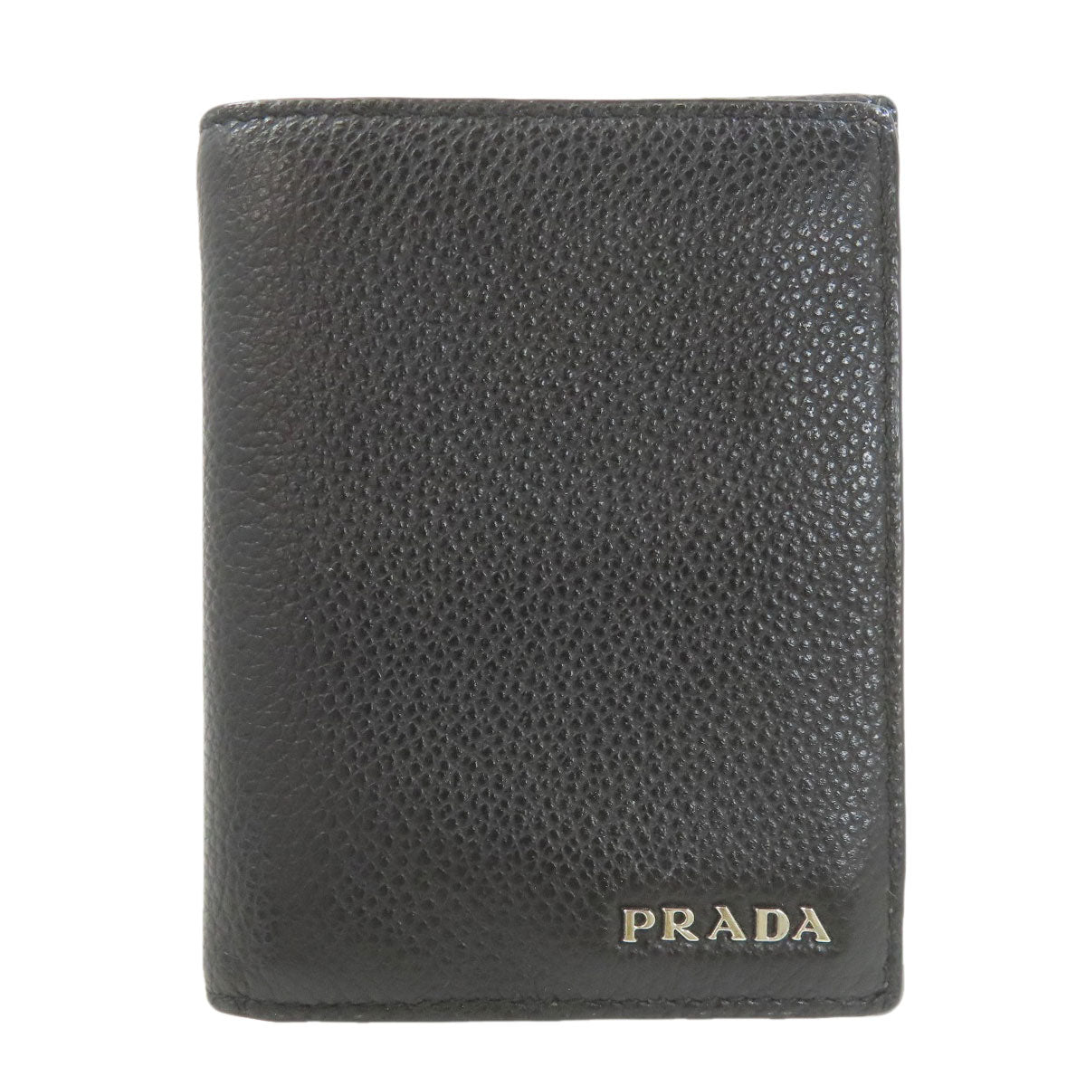 PRADA logo Bifold Wallet No Coin Pocket Leather Ladies [Used]
