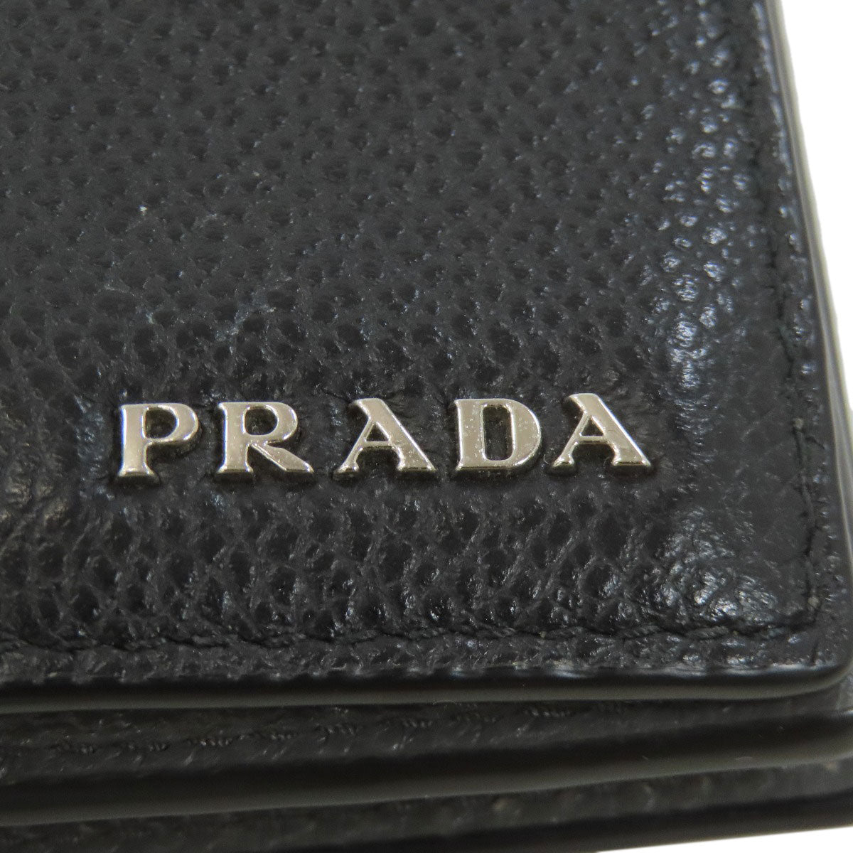 PRADA logo Bifold Wallet No Coin Pocket Leather Ladies [Used]