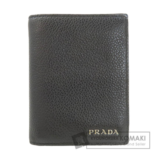 PRADA logo Bifold Wallet No Coin Pocket Leather Ladies [Used]
