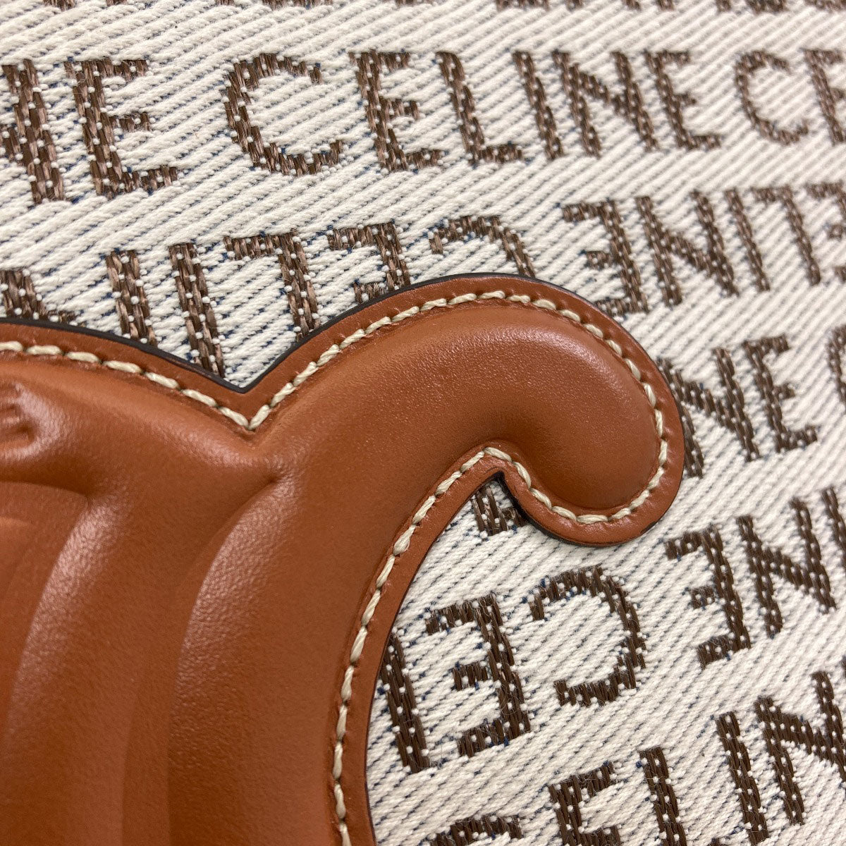 CELINE Cabas Thais Large Triomphe Tote Bag Canvas Ladies [Used]