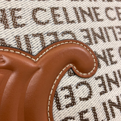 CELINE Cabas Thais Large Triomphe Tote Bag Canvas Ladies [Used]