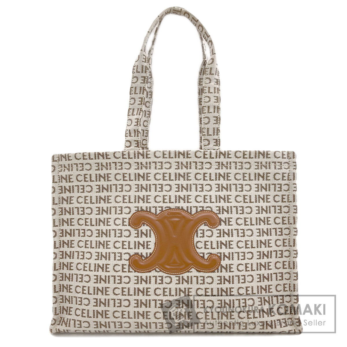 CELINE Cabas Thais Large Triomphe Tote Bag Canvas Ladies [Used]