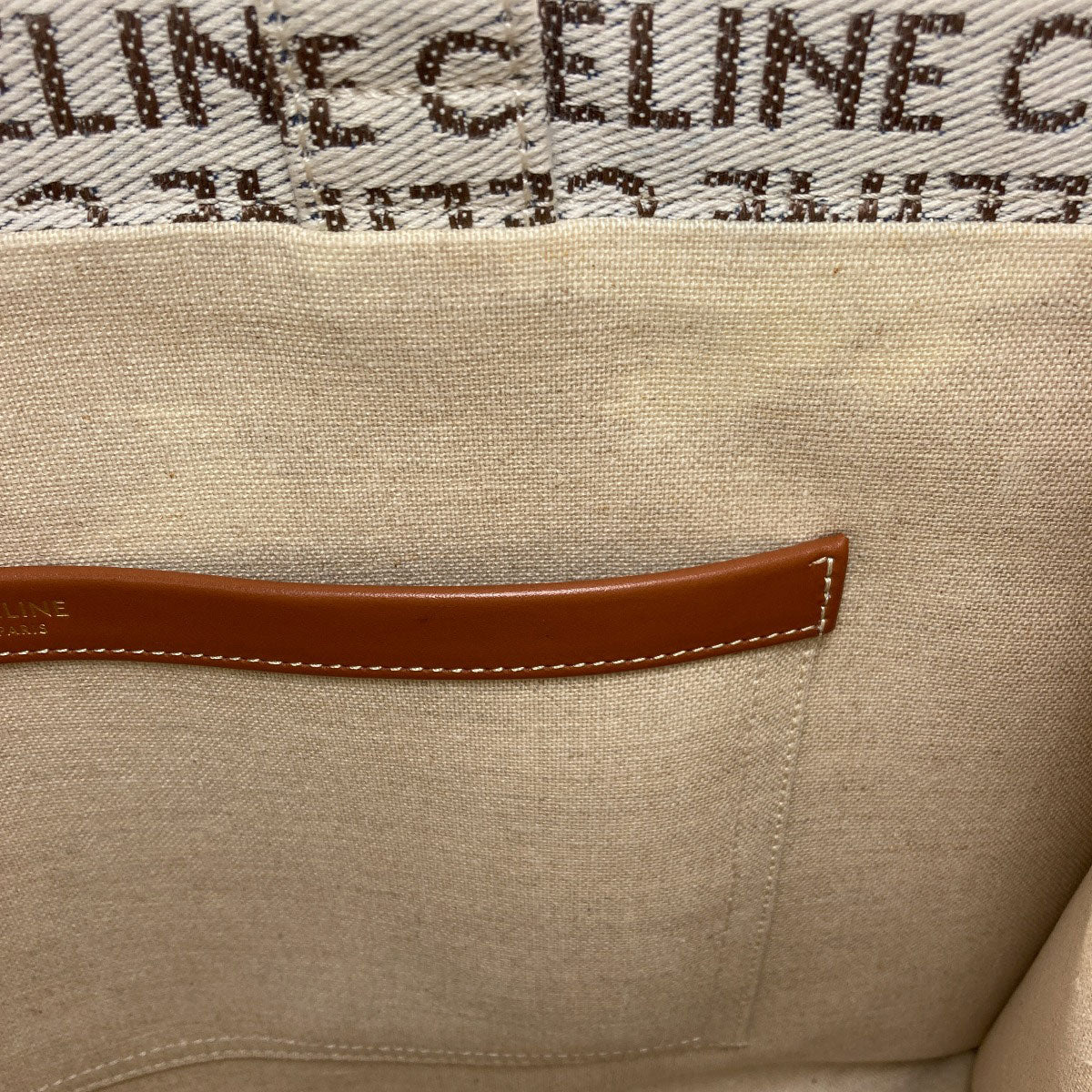 CELINE Cabas Thais Large Triomphe Tote Bag Canvas Ladies [Used]