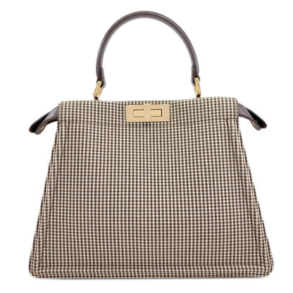 FENDI Peekaboo I See You Medium Check Pattern 2WAY Handbag Canvas Ladies [Used]