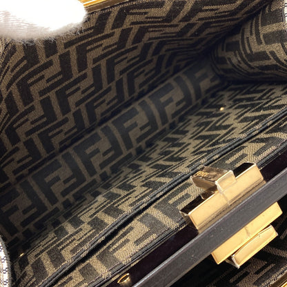 FENDI Peekaboo I See You Medium Check Pattern 2WAY Handbag Canvas Ladies [Used]