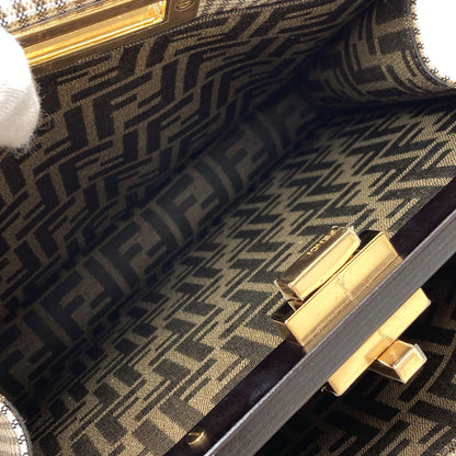 FENDI Peekaboo I See You Medium Check Pattern 2WAY Handbag Canvas Ladies [Used]
