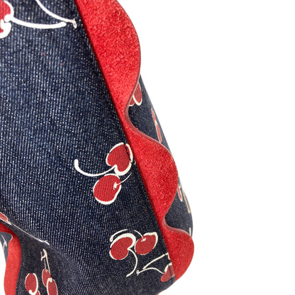 MIUMIU Cherry print 2-way Shoulder Bag Denim Ladies [Used]