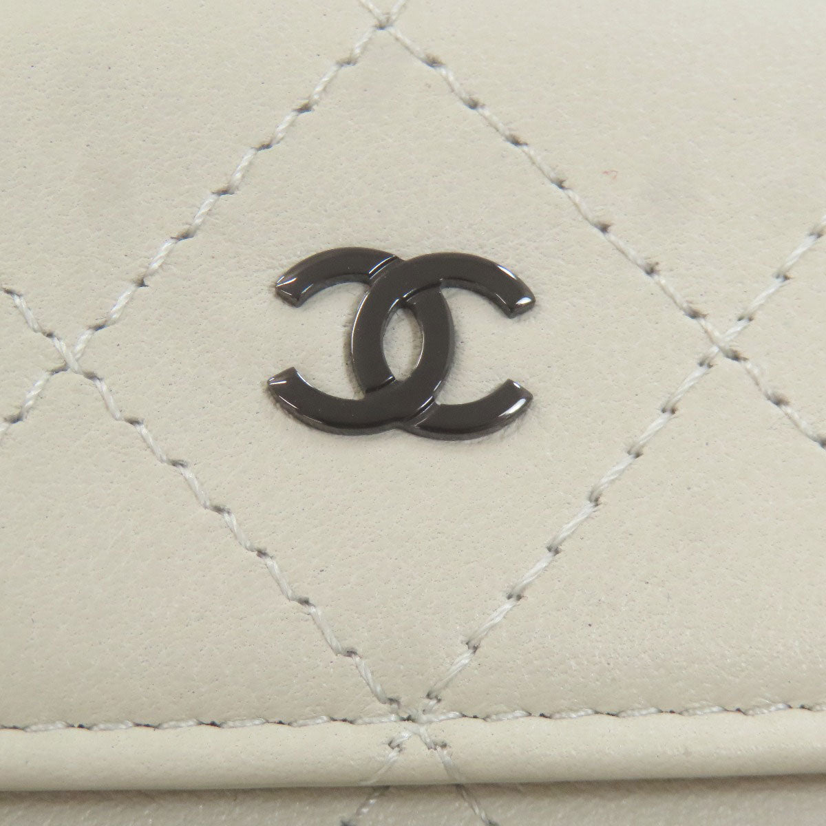 CHANEL COCO Mark SilverHardware Bifold Wallet with Coin Pocket Calf Ladies [Used]