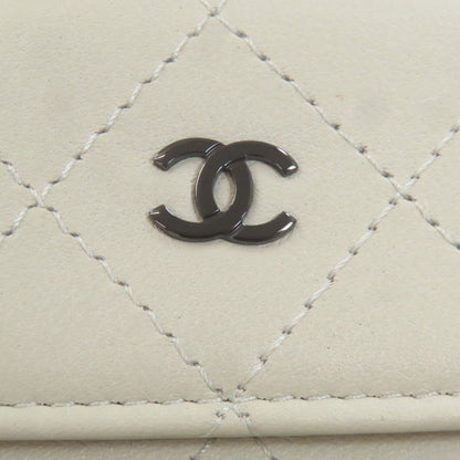 CHANEL COCO Mark SilverHardware Bifold Wallet with Coin Pocket Calf Ladies [Used]