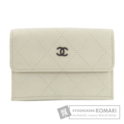 CHANEL COCO Mark SilverHardware Bifold Wallet with Coin Pocket Calf Ladies [Used]