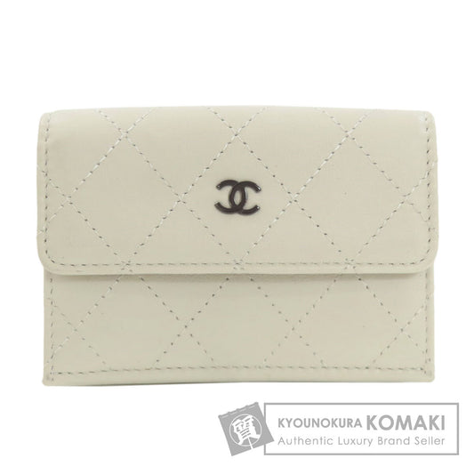 CHANEL COCO Mark SilverHardware Bifold Wallet with Coin Pocket Calf Ladies [Used]