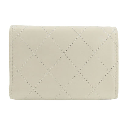 CHANEL COCO Mark SilverHardware Bifold Wallet with Coin Pocket Calf Ladies [Used]