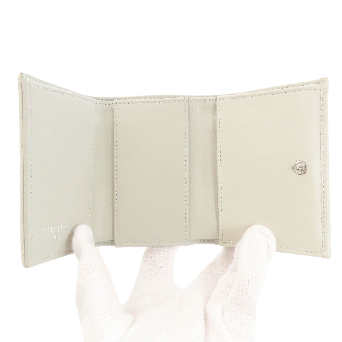 CHANEL COCO Mark SilverHardware Bifold Wallet with Coin Pocket Calf Ladies [Used]