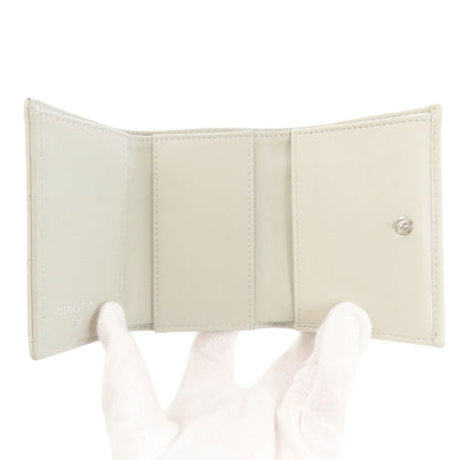 CHANEL COCO Mark SilverHardware Bifold Wallet with Coin Pocket Calf Ladies [Used]