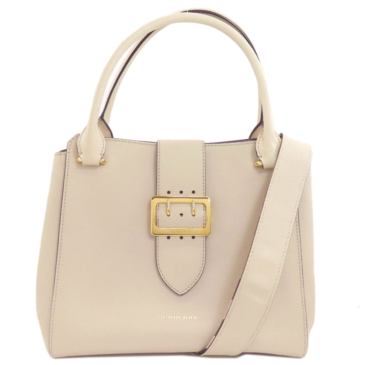 BURBERRY Buckle 2WAY Tote Bag Leather Ladies [Used]