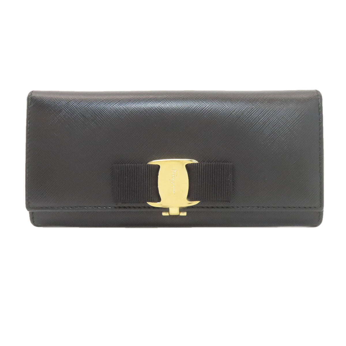 Salvatore Ferragamo Vara ribbon Long wallet (with coin pocket) Leather Ladies [Used]