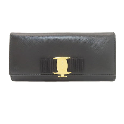 Salvatore Ferragamo Vara ribbon Long wallet (with coin pocket) Leather Ladies [Used]