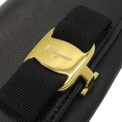 Salvatore Ferragamo Vara ribbon Long wallet (with coin pocket) Leather Ladies [Used]