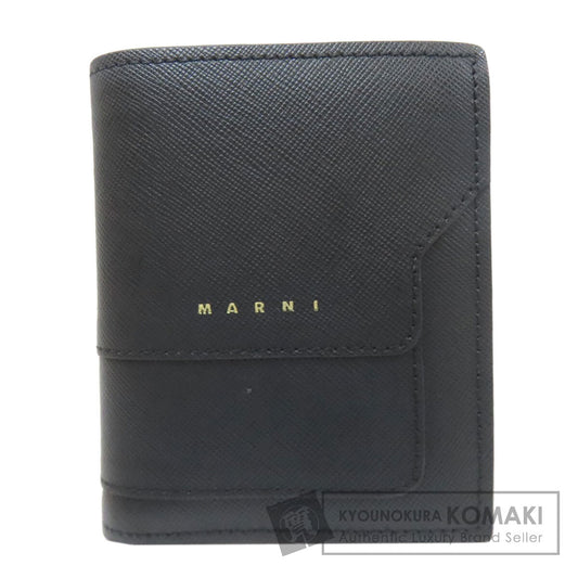 MARNI logo Bifold Wallet with Coin Pocket Leather Ladies [Used]