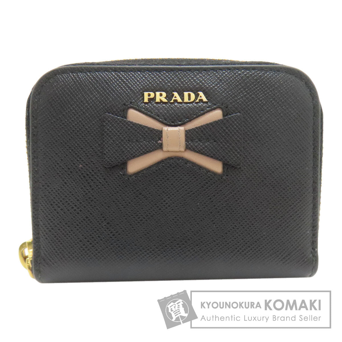 PRADA Ribbon motif coin purse Safiano Ladies [Used]