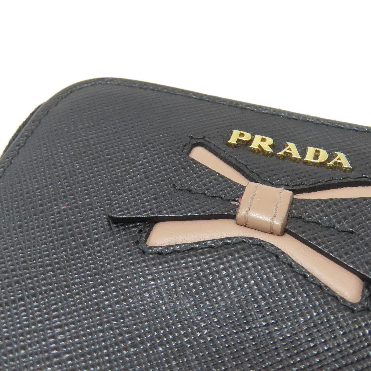 PRADA Ribbon motif coin purse Safiano Ladies [Used]