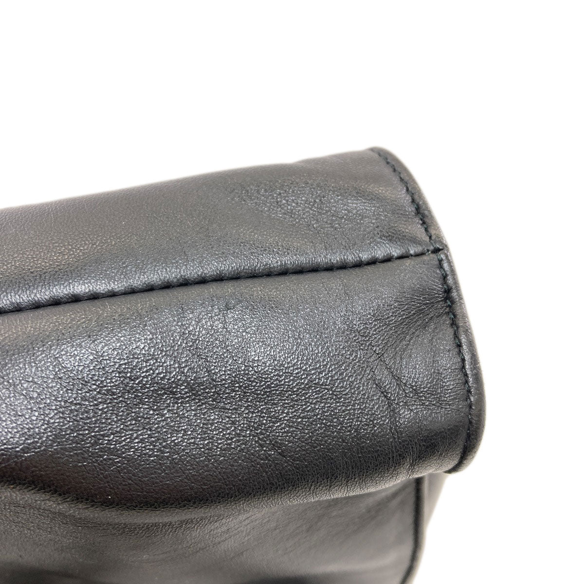 PRADA Logo Hardware Handbag Lambskin Ladies [Used]