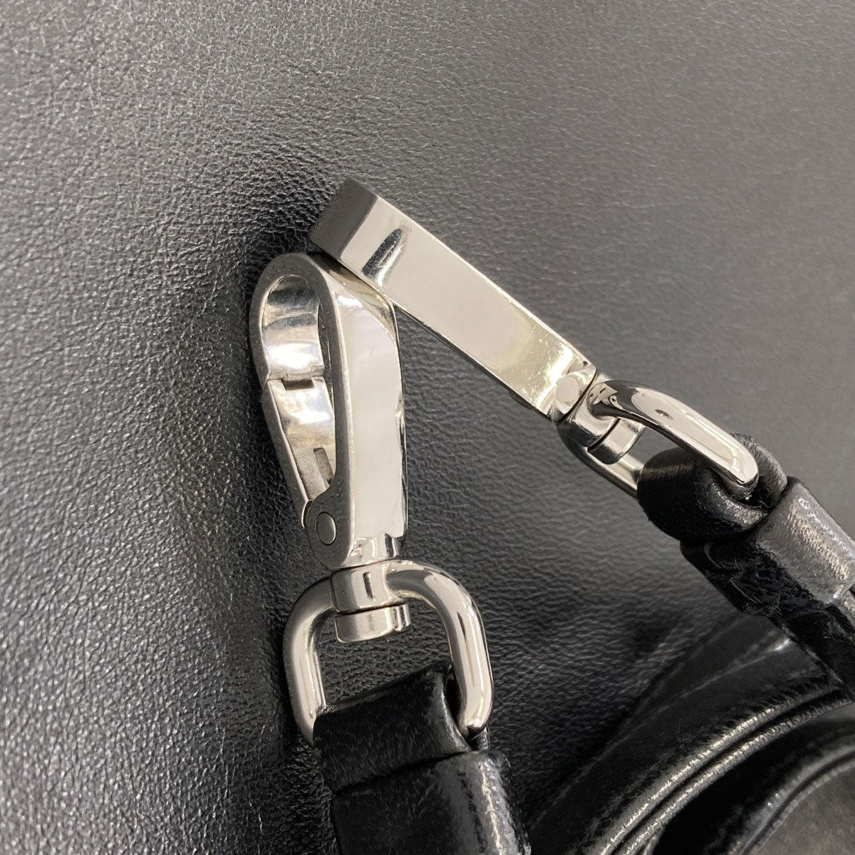 PRADA Logo Hardware Handbag Lambskin Ladies [Used]