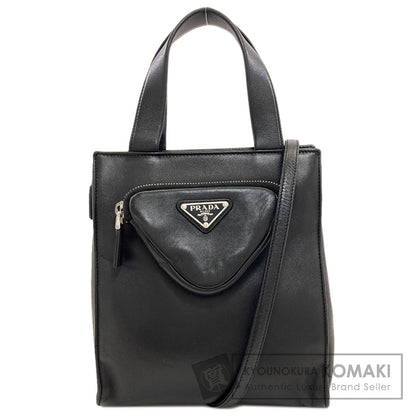 PRADA Logo Hardware Handbag Lambskin Ladies [Used]
