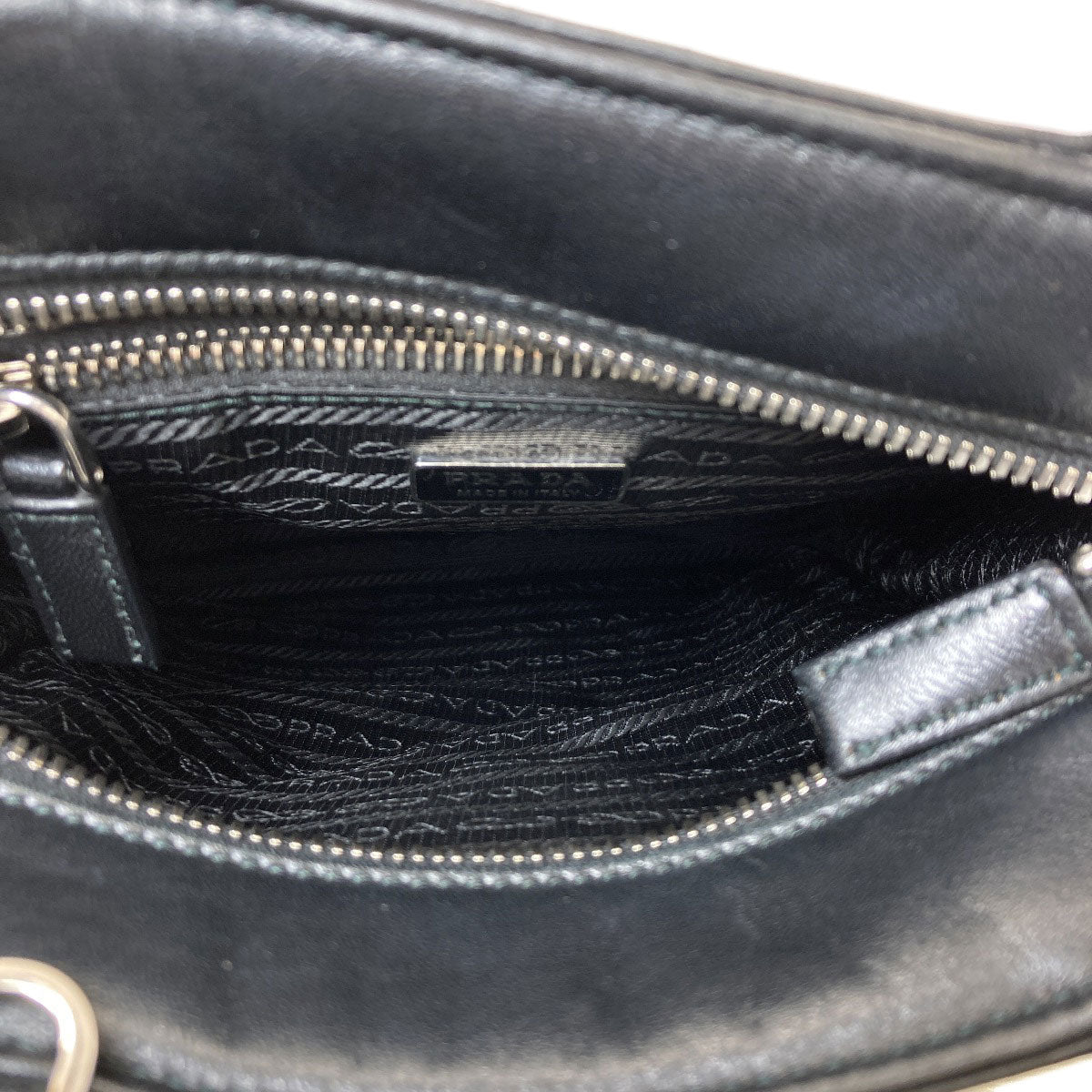 PRADA Logo Hardware Handbag Lambskin Ladies [Used]