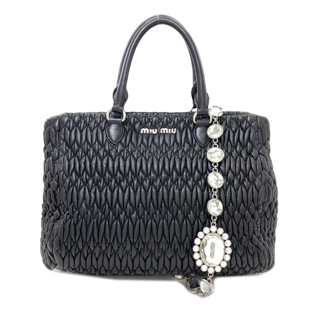 MIUMIU Crystal Matelassé 2WAY Tote Bag Calf Ladies [Used]