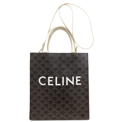 CELINE Vertical Cabas Triomphe 2WAY Handbag PVC Ladies [Used]