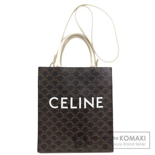 CELINE Vertical Cabas Triomphe 2WAY Handbag PVC Ladies [Used]