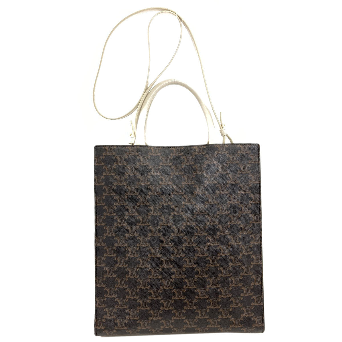 CELINE Vertical Cabas Triomphe 2WAY Handbag PVC Ladies [Used]