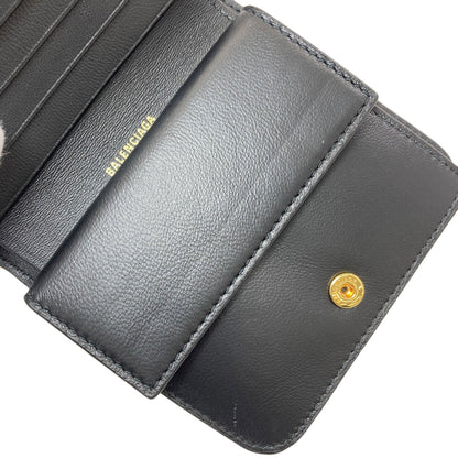 BALENCIAGA 810901 logo Bifold Wallet with Coin Pocket Leather Ladies [Used]