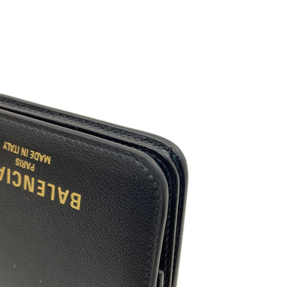 BALENCIAGA 810901 logo Bifold Wallet with Coin Pocket Leather Ladies [Used]